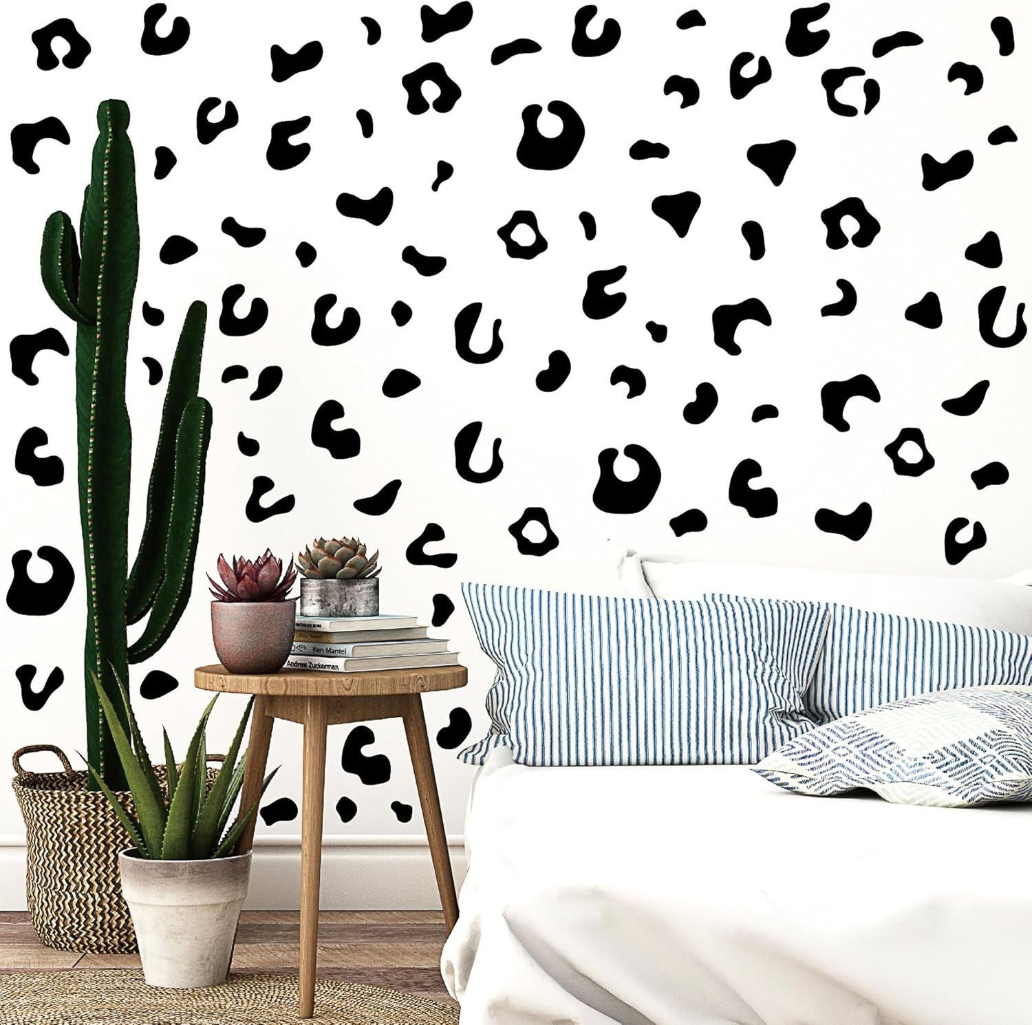 360 Pcs Black Cheetah Stickers Animal Print Cheetah Leopard Wallpaper Removable