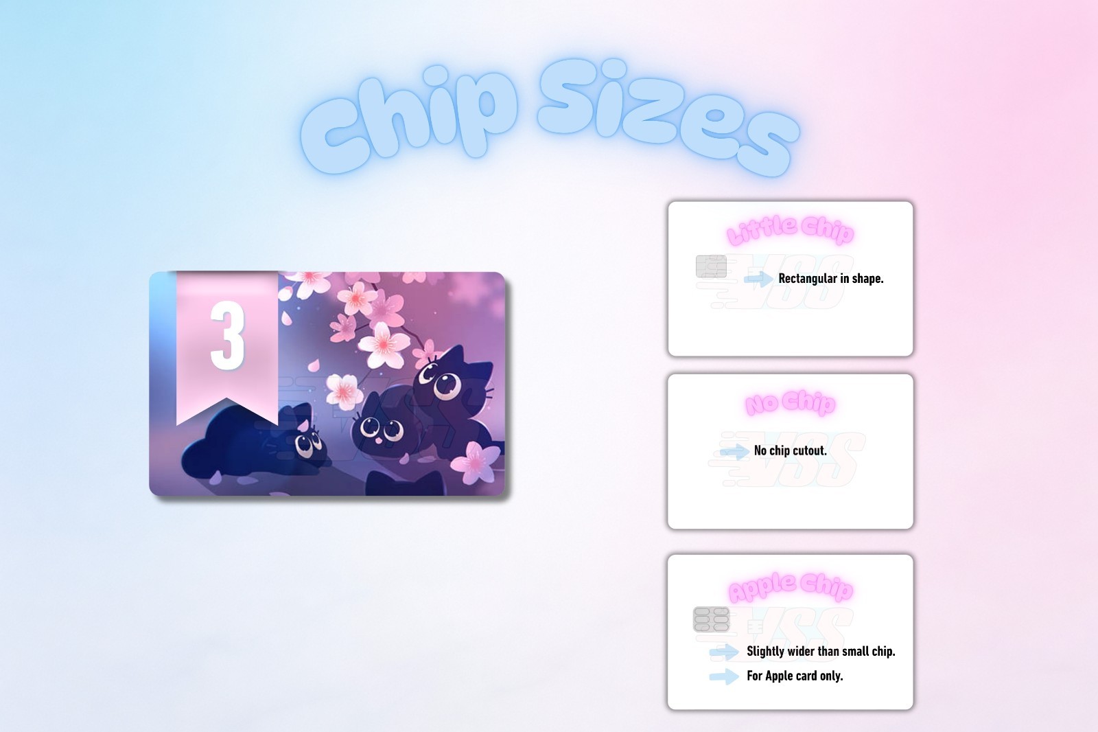 3‑Pack Cute Black Cat Card Skins – Vinyl Credit & Debit Card Covers | Durable