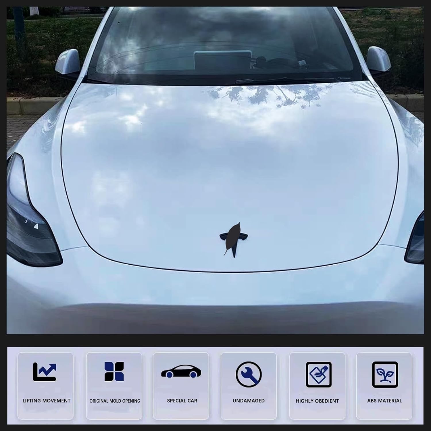 Vehicle Specific Matt Black Emblem Cover for Tesla Model 3/Y – Custom Look