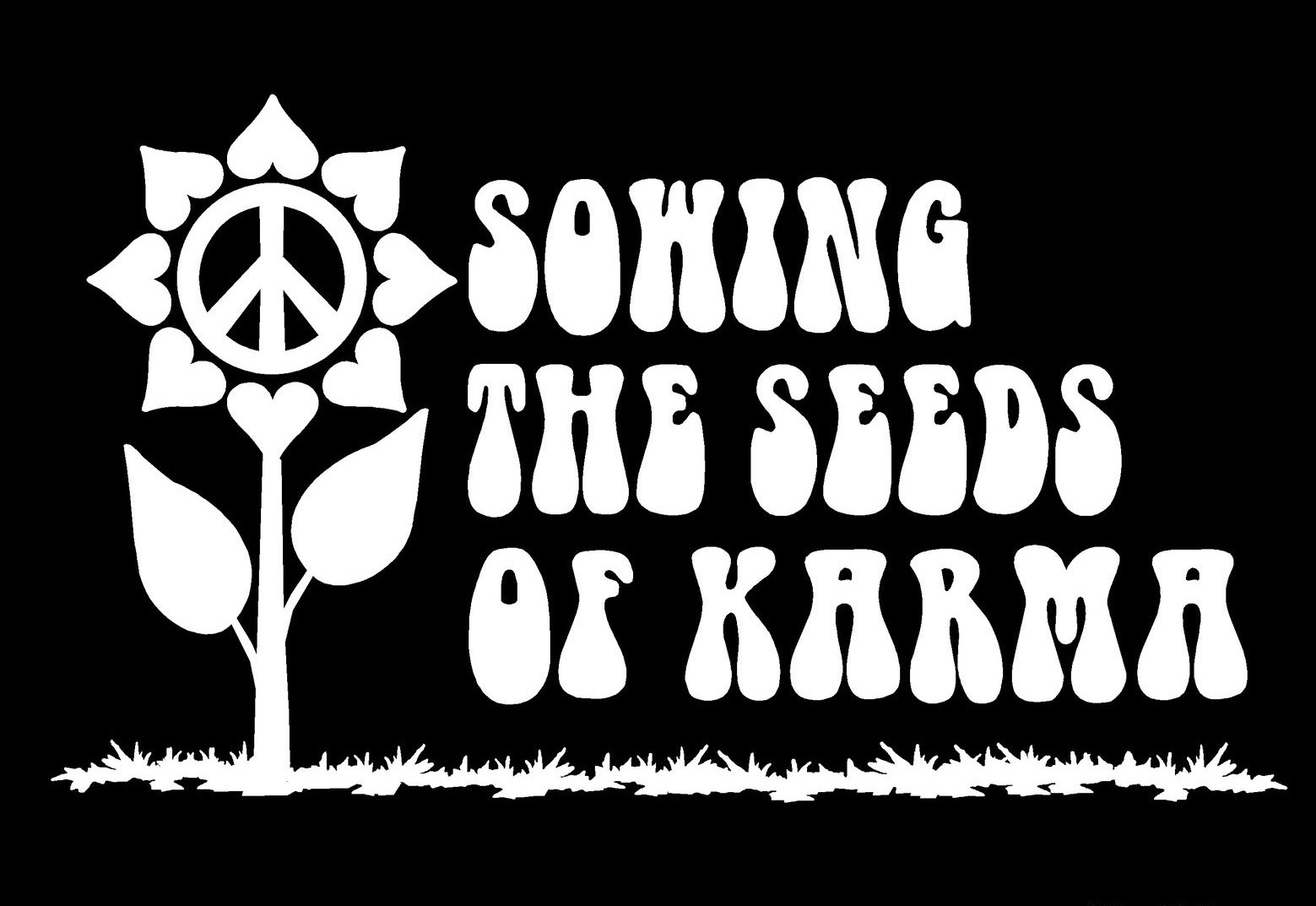 Karma Decal Sowing the Seeds Peace Flower car vinyl Window sticker graphic
