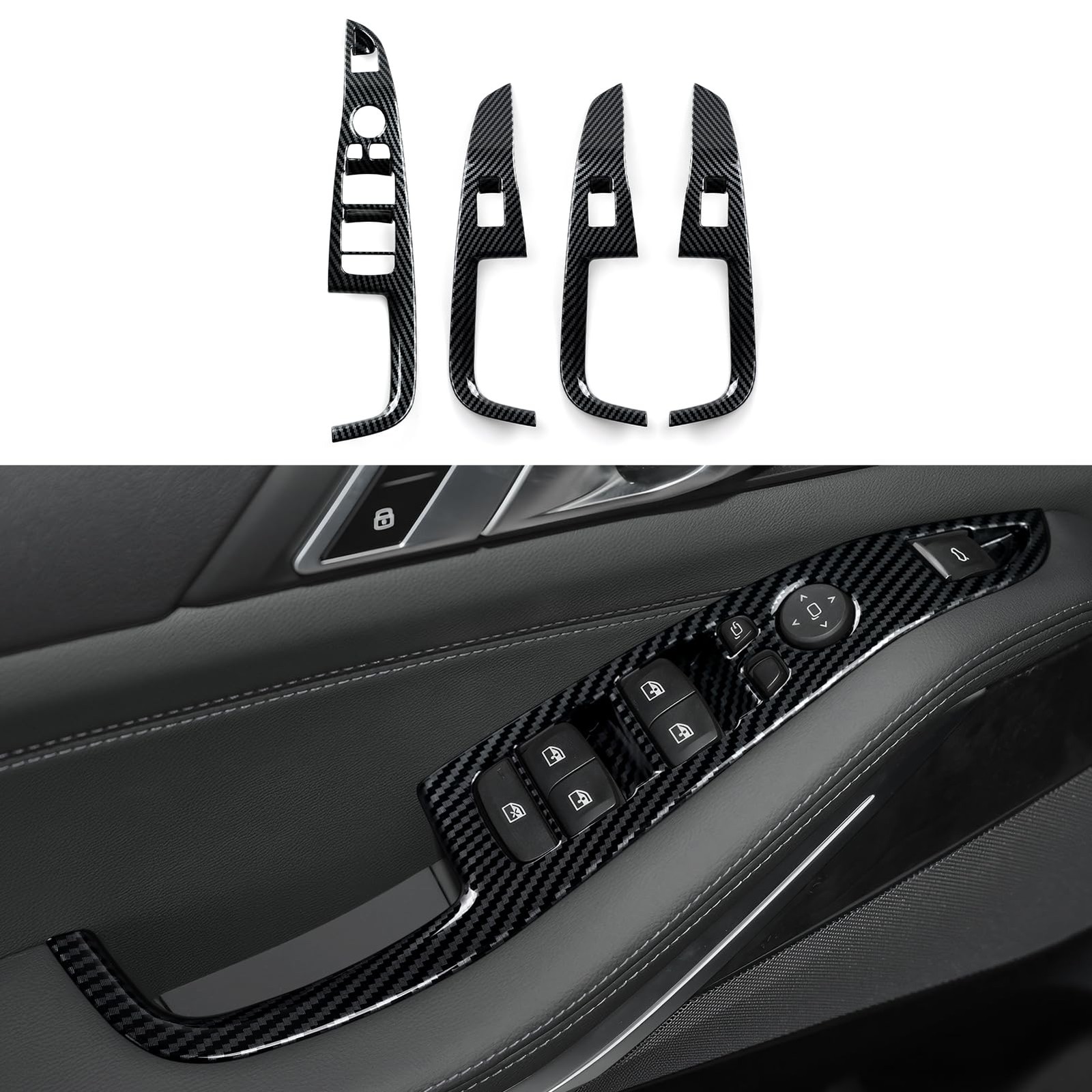 Car Window Lift Switch Cover Decal ABS Trim Sticker for BMW X5 G05 20192026