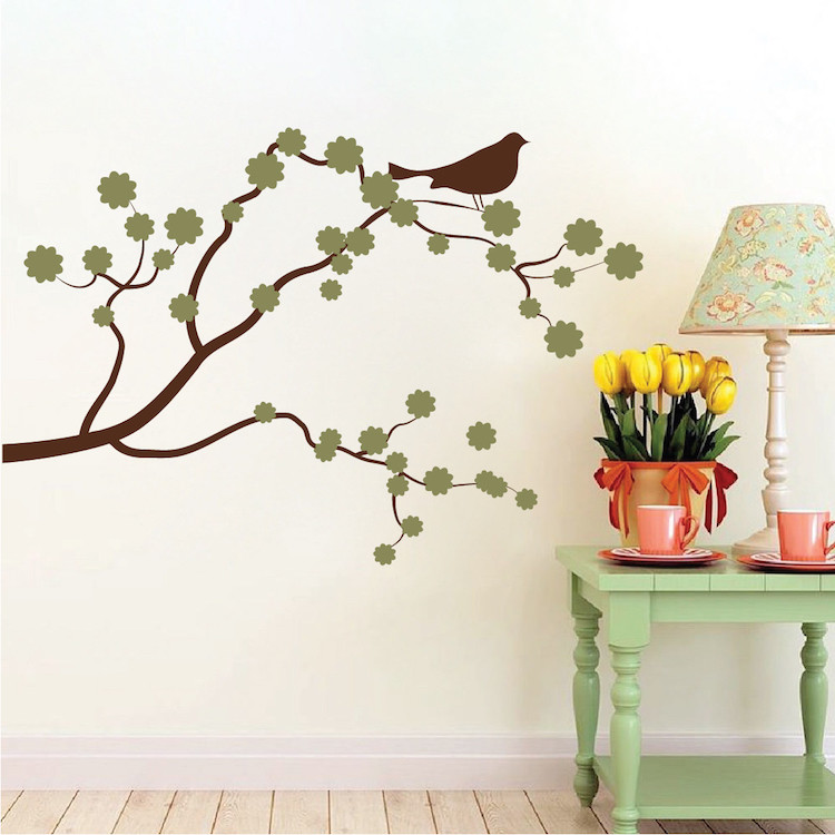 Tree Branch Bird Wall Decal Wallpaper Floral Plant Life Removable Design, b33