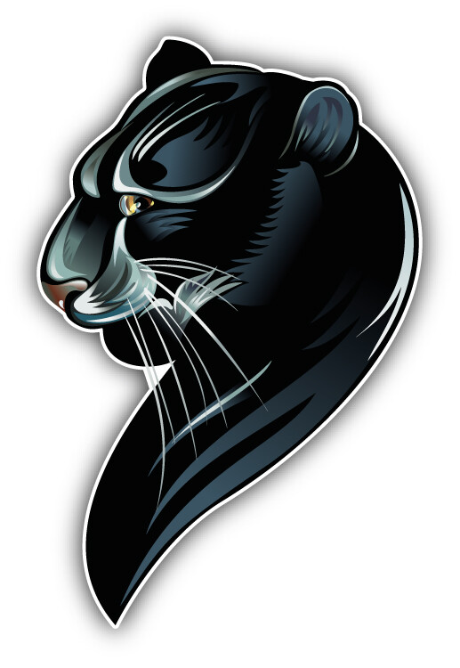 Balck Panther Head Mascot Car Bumper Sticker Decal