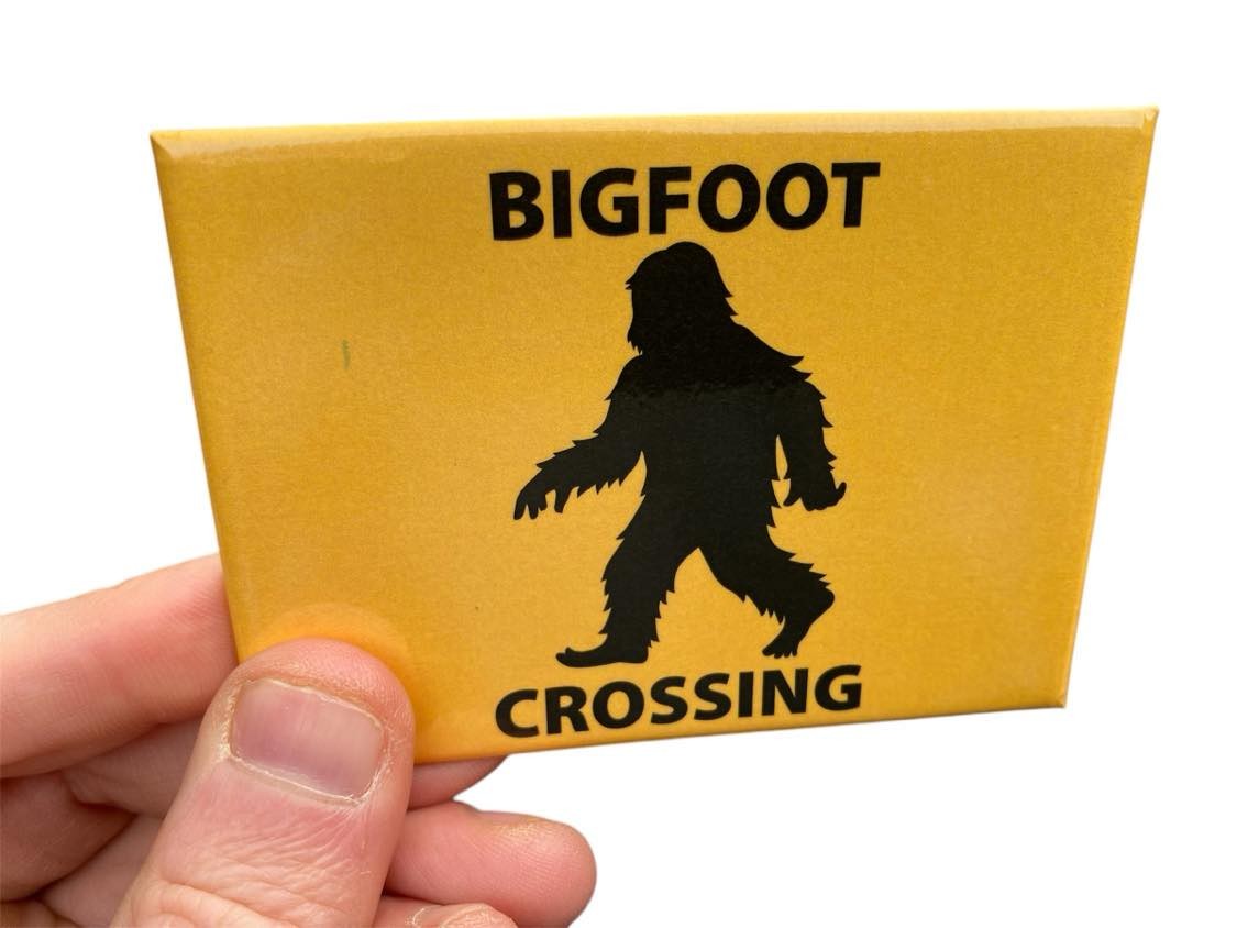 Bigfoot Crossing Fridge Magnet Home Kitchen Decor – 3.5" x 2.5" Made in USA