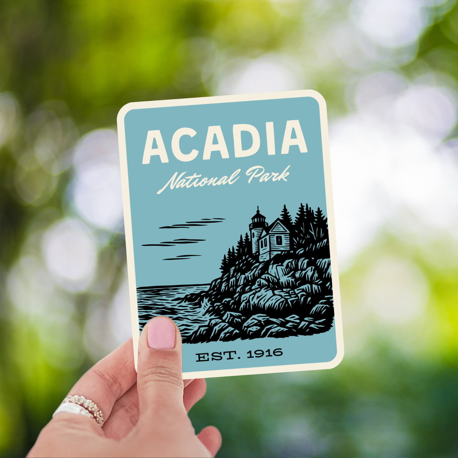 Acadia National Park Sticker – Retro 1960s Style Decal
