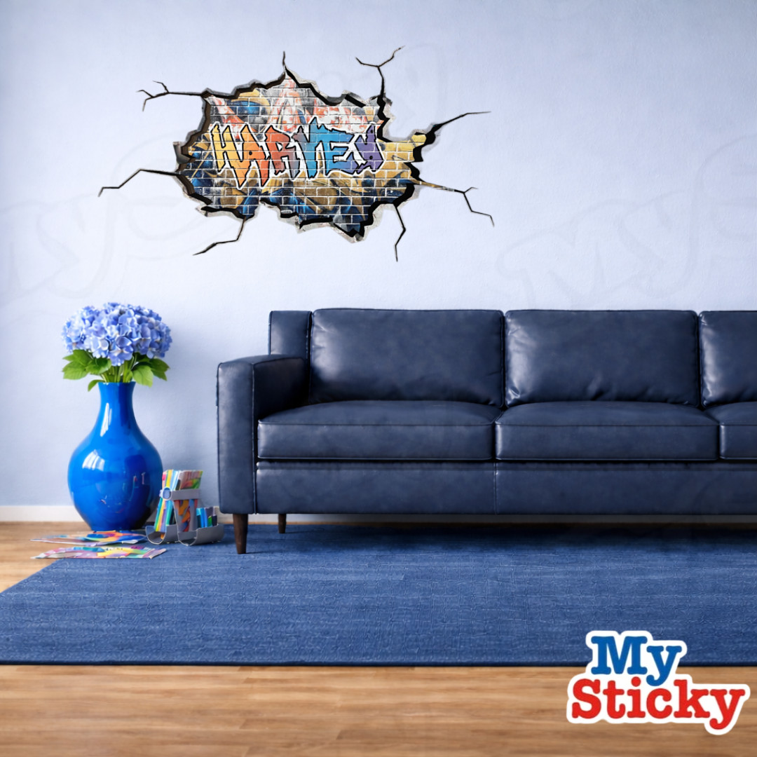 Personalized 3D Graffiti Name Custom Vinyl Wall Sticker DIY Room Decor Kids