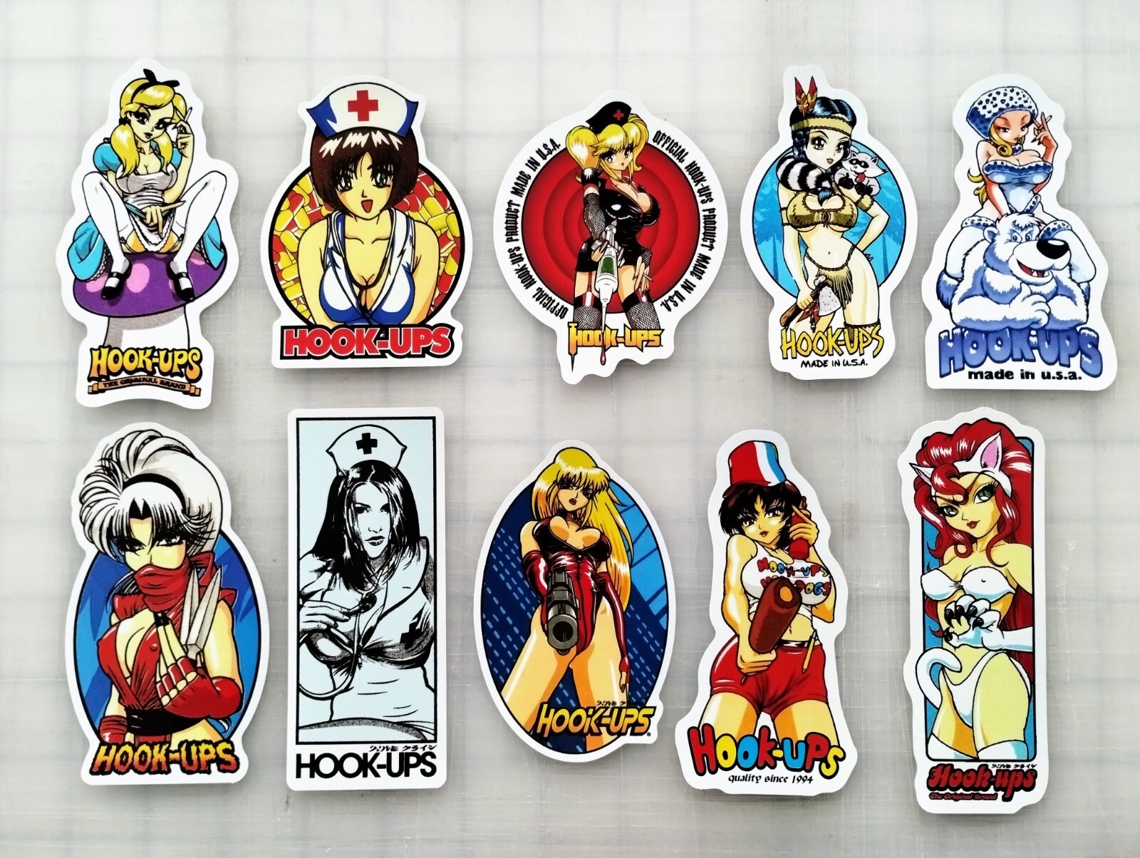 Hook-Ups Inspired 60 Piece Sticker Pack SET 1 Reproduction skate worldindustries