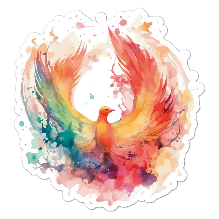Phoenix Dove, Vinyl Decal Sticker, Indoor Outdoor, 3 Sizes, #9332
