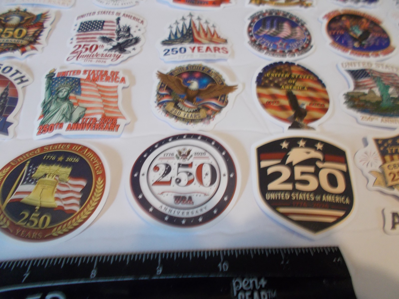 100 American 250th Anniversary Stickers 50 Different Stickers 2 of each