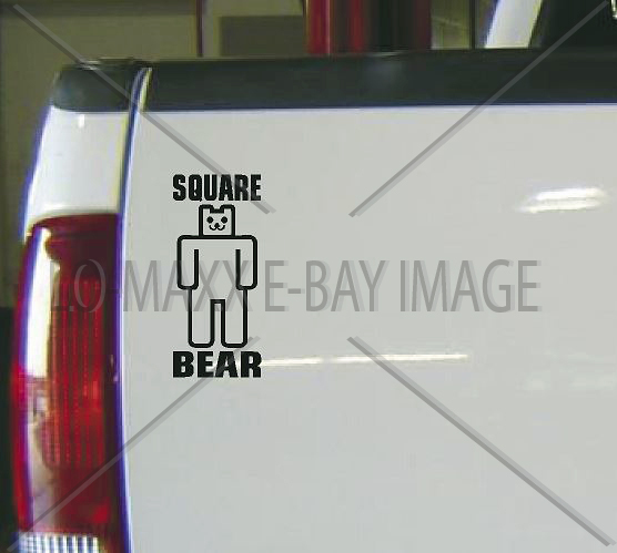 Square Bear Unique Original Custom Design Superior Quality Die Cut Vinyl Decal