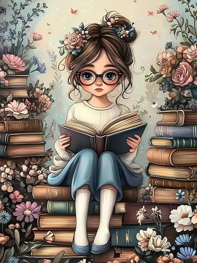 Girl Reading Books Sticker Decal Logo laptop vinyl decal