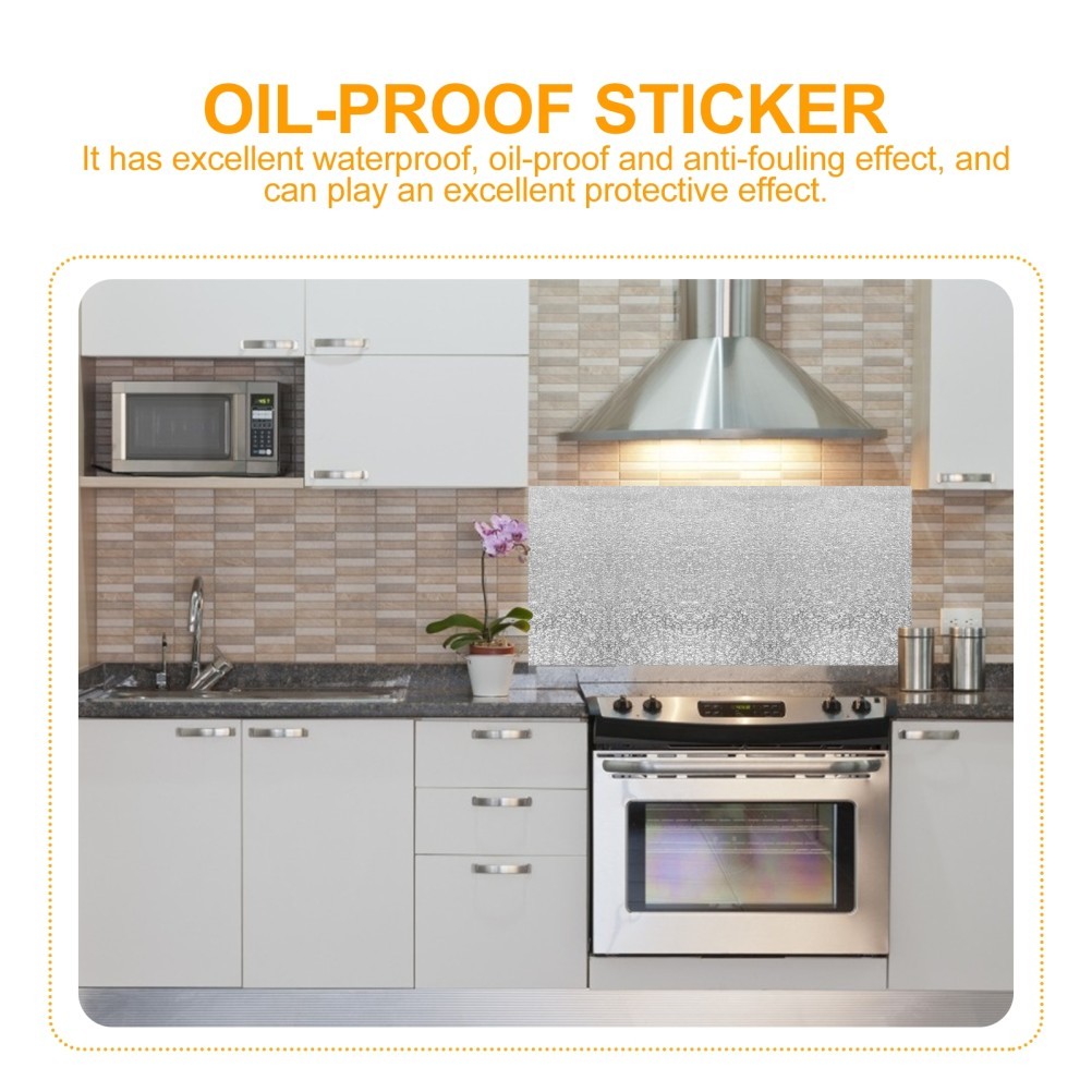 1 Roll Backsplash Wallpaper Waterproof Stove Decal Cooking Bench Sticker