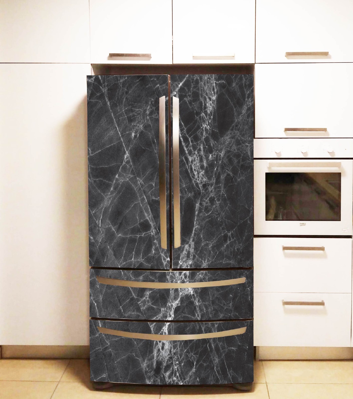 Peel and Stick Fridge Wrap Vinyl Refrigerator Cover 32" x 78.7" (81x200cm)