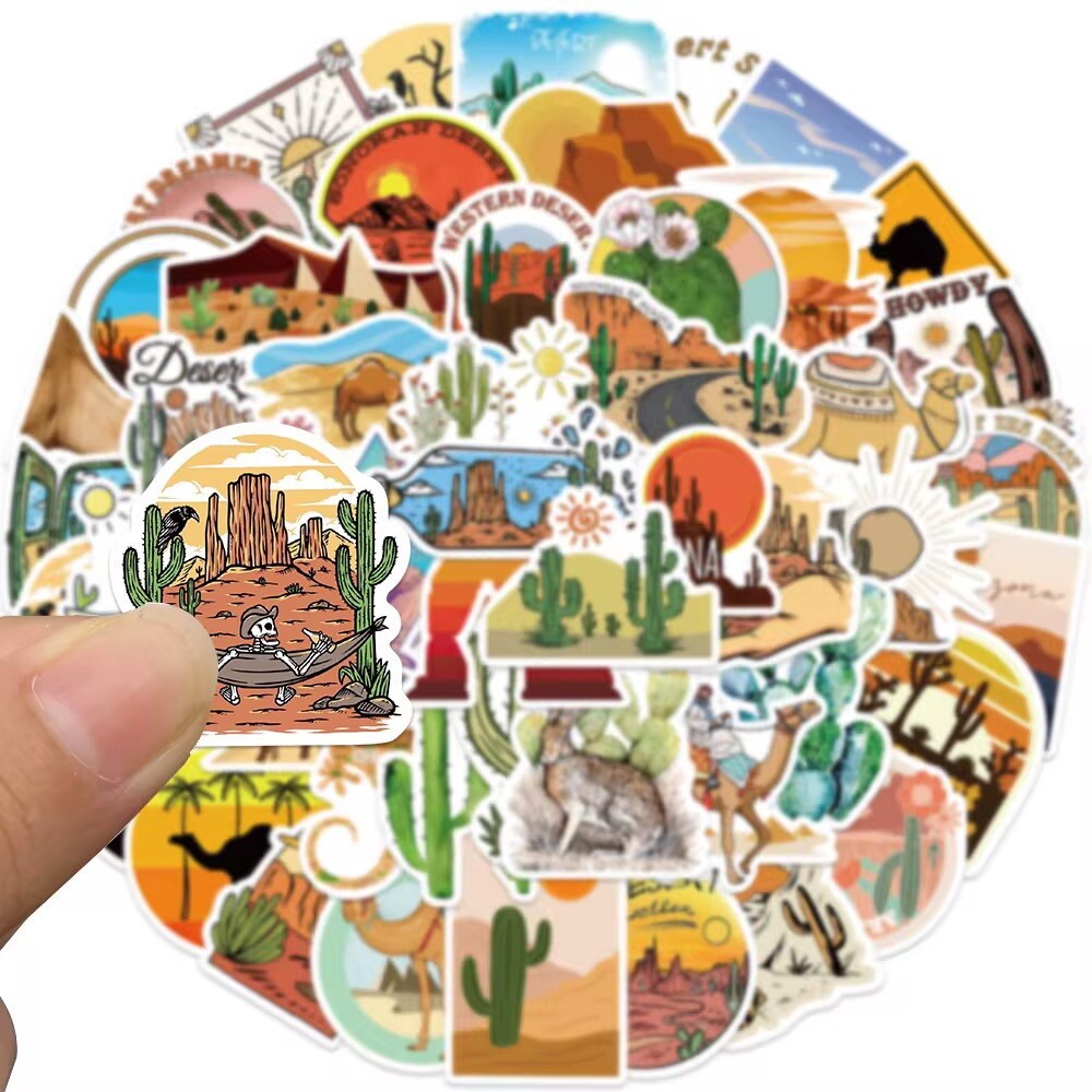 50 Pack Desert Stickers Cactus Camel Decals Laptop Hydro Yeti Car Free Shipping!