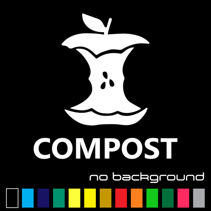Compost Sticker Vinyl Decal – Food Waste Trash Bin Recycle Symbol Home Can Sign