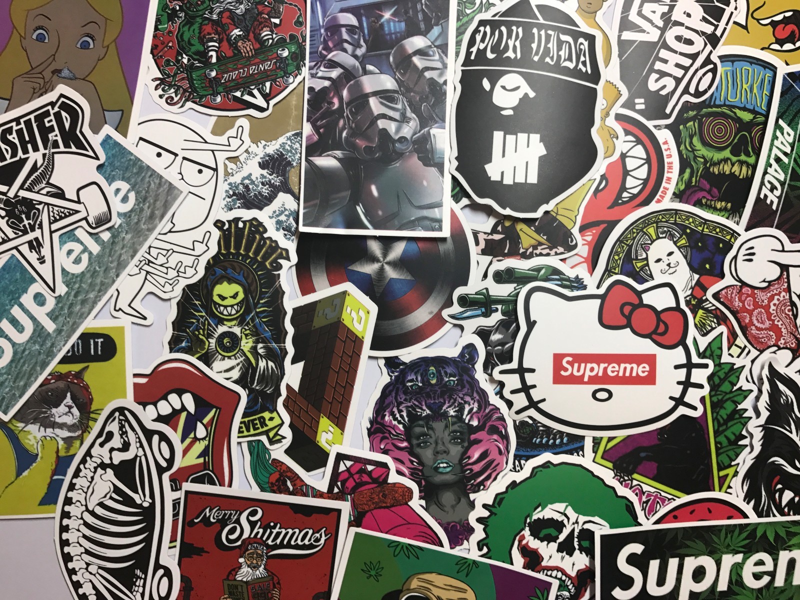 100 Skateboard Stickers Vinyl Laptop Luggage Decal Dope Sticker Lot