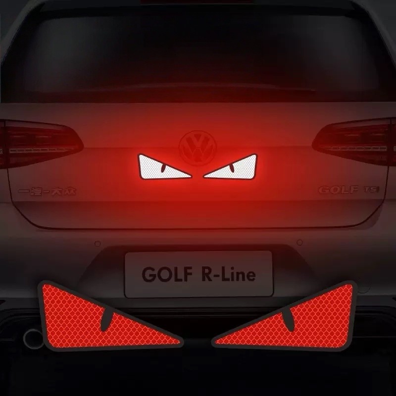 Red Big Eyes Car Sticker Wall Sticker Cartoon 3D Decal Sticker for Bike/ Car