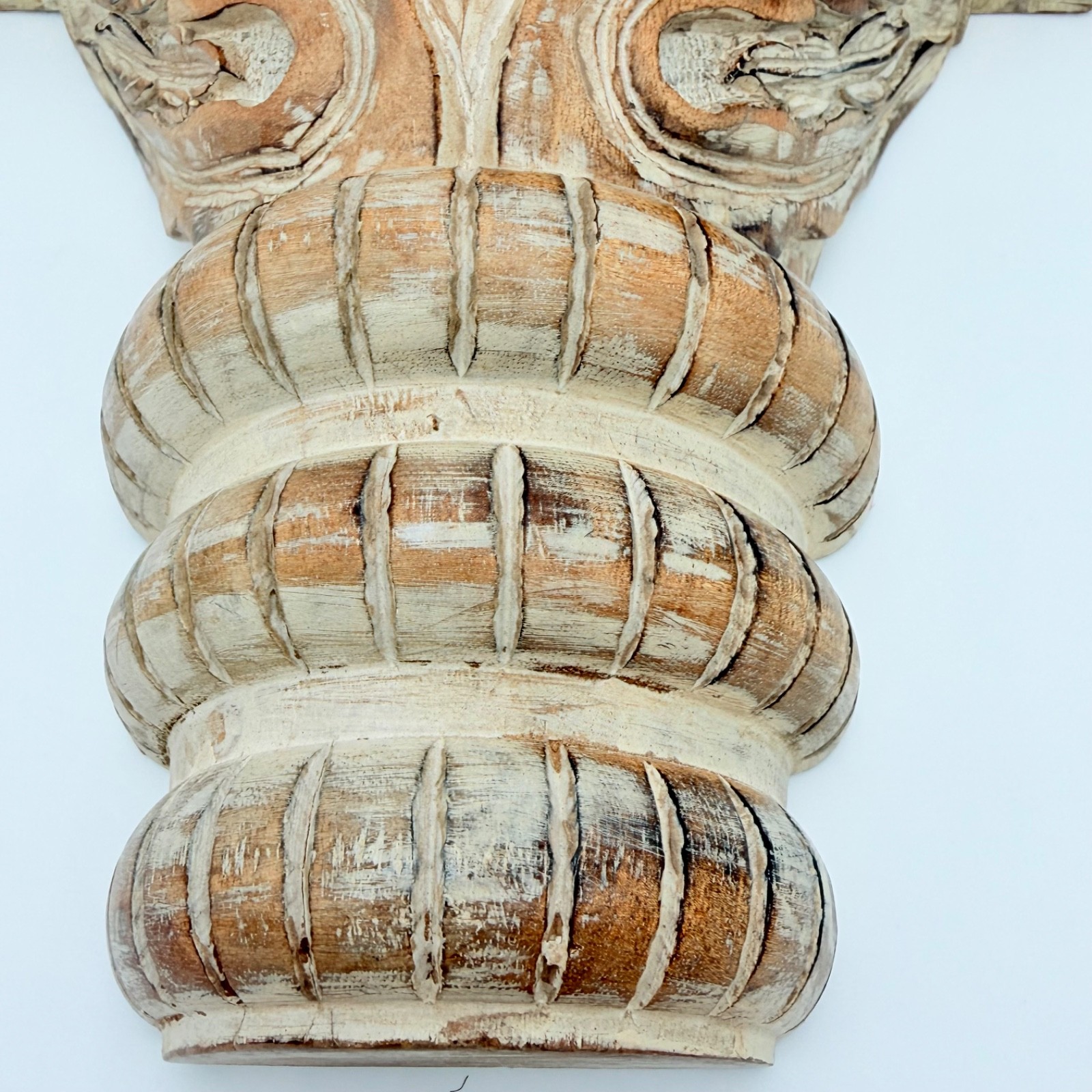 Wall Sconce Shelves Carved Wood Vintage Ornate Set of 2 made in India