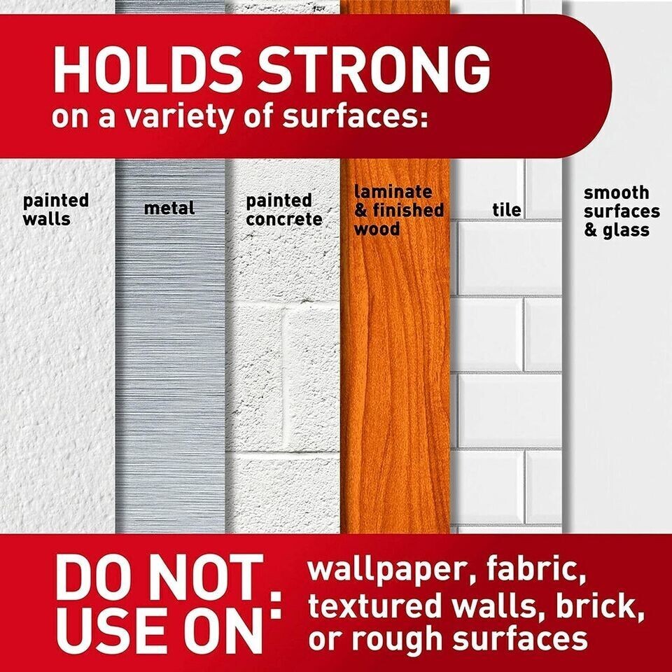 16 STRIPS 3M 8 Pairs 3.65*.73 in- Command Poster White Large Damage Free Hanging