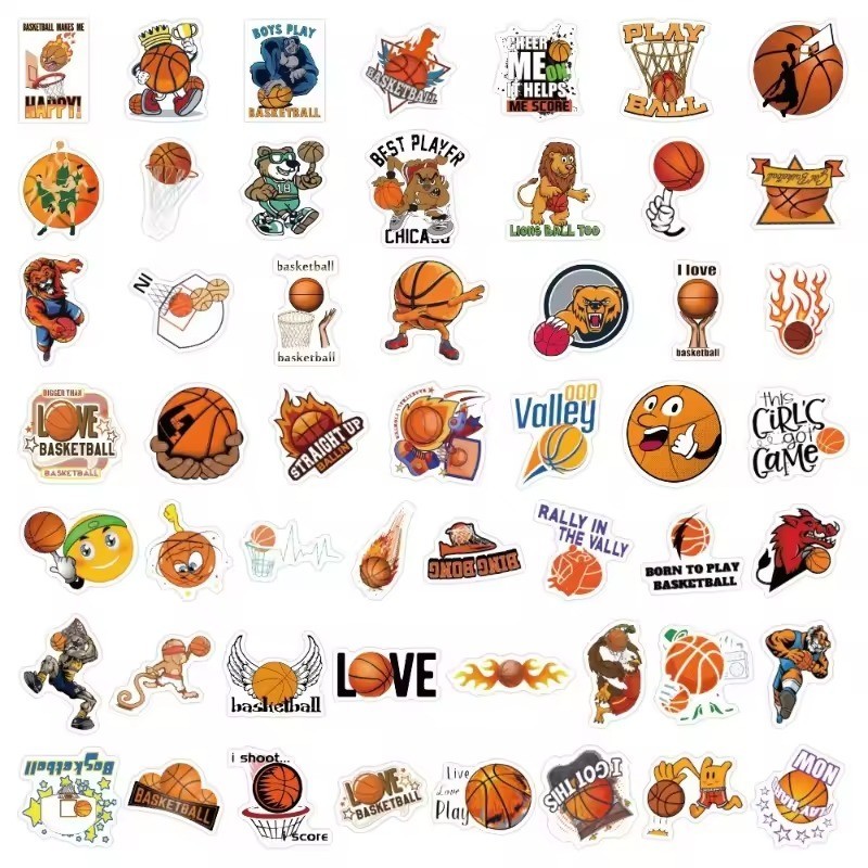Basketball Stickers – Waterproof Vinyl Decals for Laptop, Water Bottle