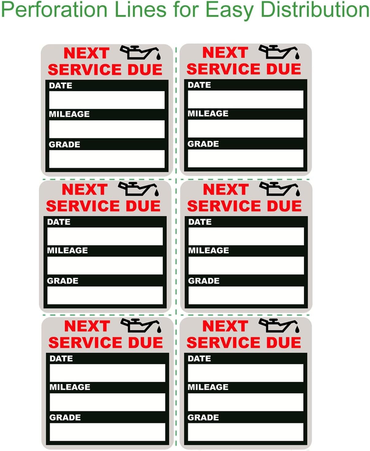 Oil Change Stickers Static Cling, 120pcs 2×2 Inches Reminder Clear