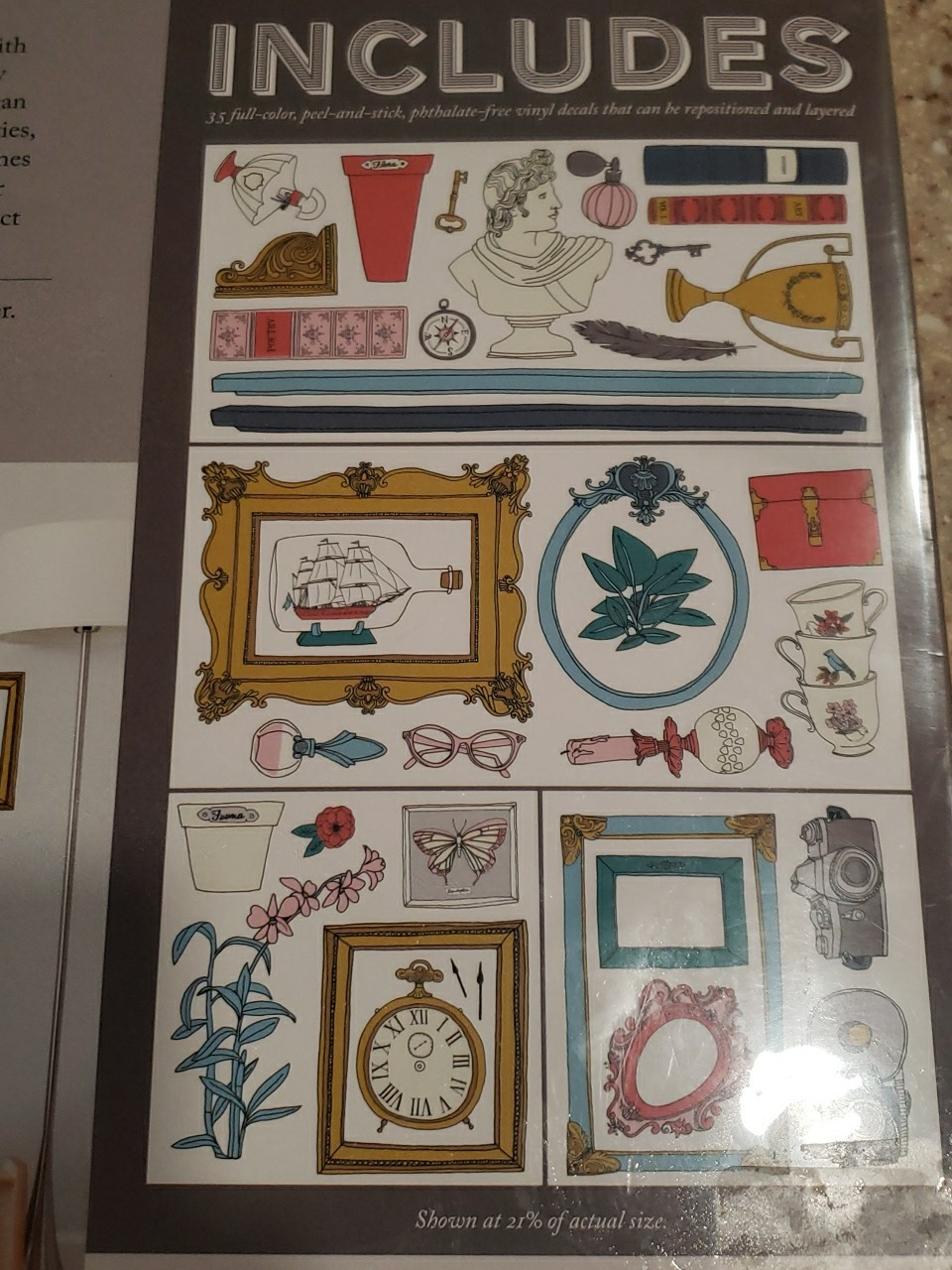 Wall Decals Julia Rothman Instantly Antique 35 Peel & Stick Decals Books Frames