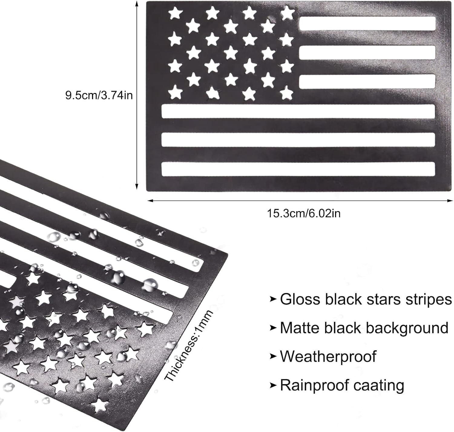 American Flag Magnet Decal, 2 Pack 6.1 x 3.7 Inch for Car/Truck New