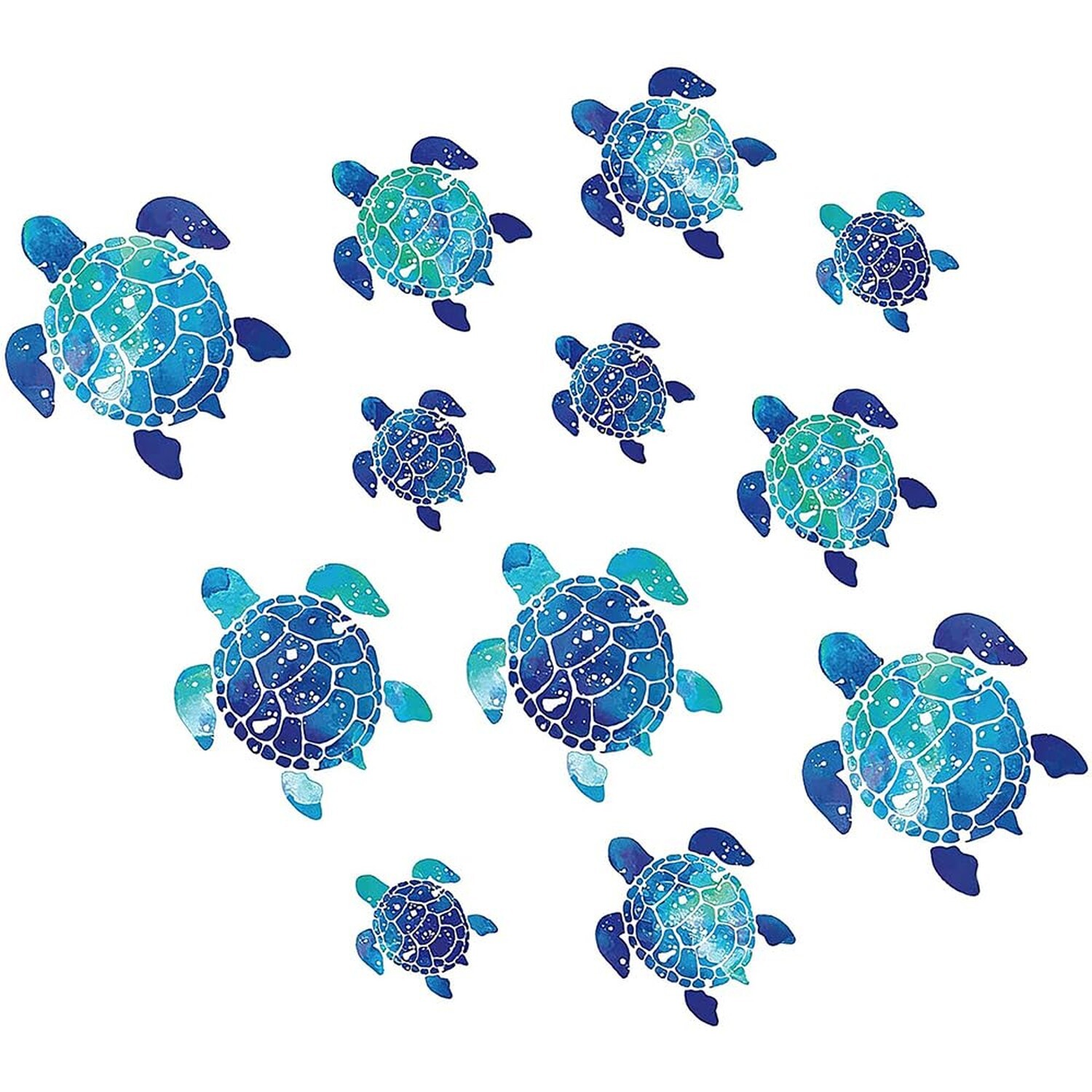 24 Pieces Sea Turtle Wall Decals Turtle Vinyl Stickers for Bathroom Underwate…