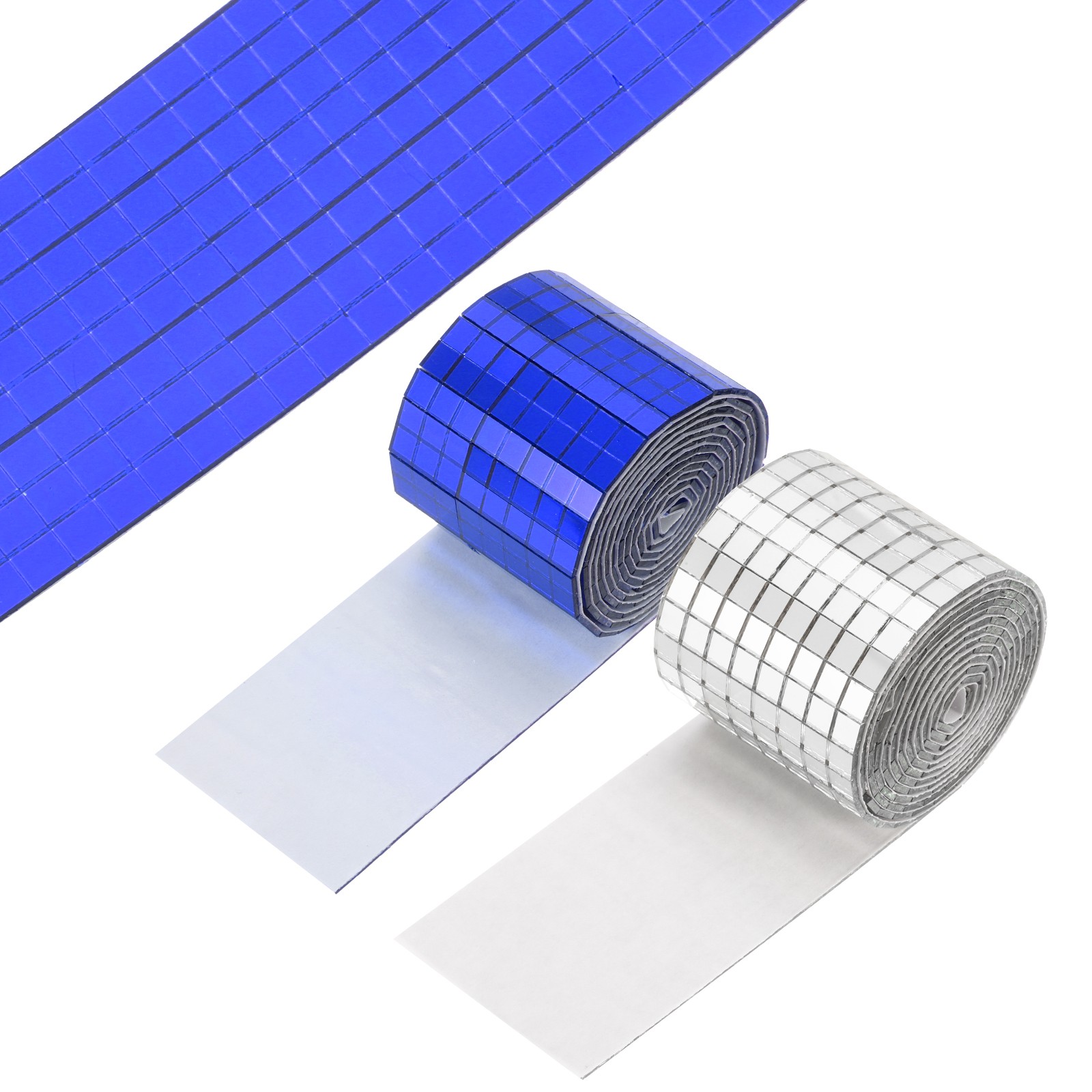 5x5mm Self Adhesive Mirrors Mosaic Tiles, 3200 Pcs Mosaic Sticker, Blue Silver