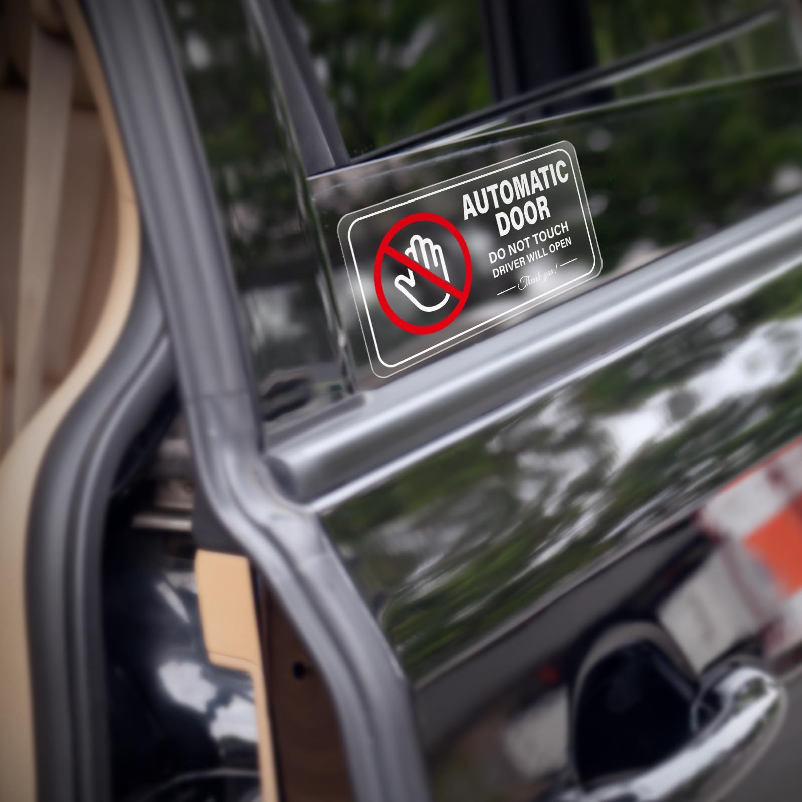 Automatic Door Car Sticker 4 × 2 Inches Vinyl Do Not Touch Driver Will Open W…