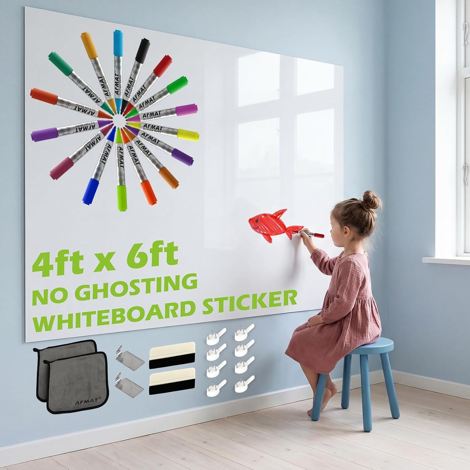 Transform Any Surface with 4x6ft Whiteboard Sticker – Super Sticky & Versatile
