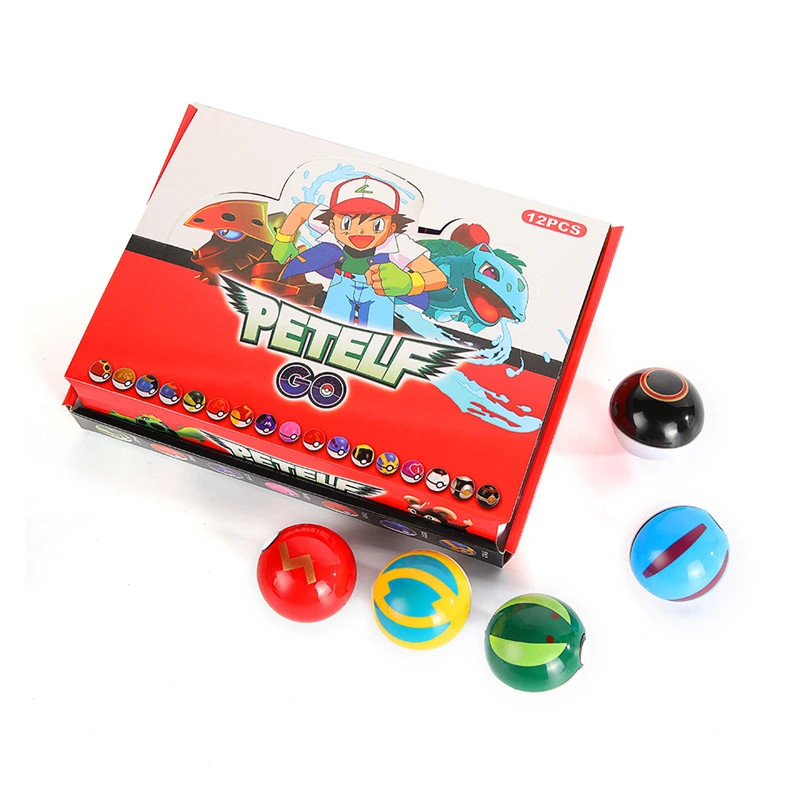 12Pcs/Set Pokemon Poke Ball Figure Toys Anime Pikachu Pocket Monster Pet Elf PVC