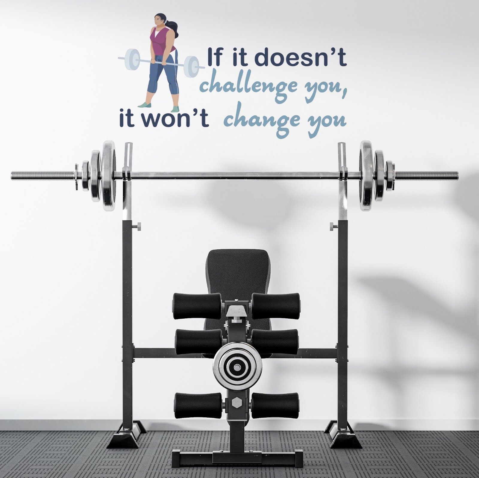 Vinyl Adhesive Inspirational Fitness Quotes Decor Lettering Art Home Wall Decal