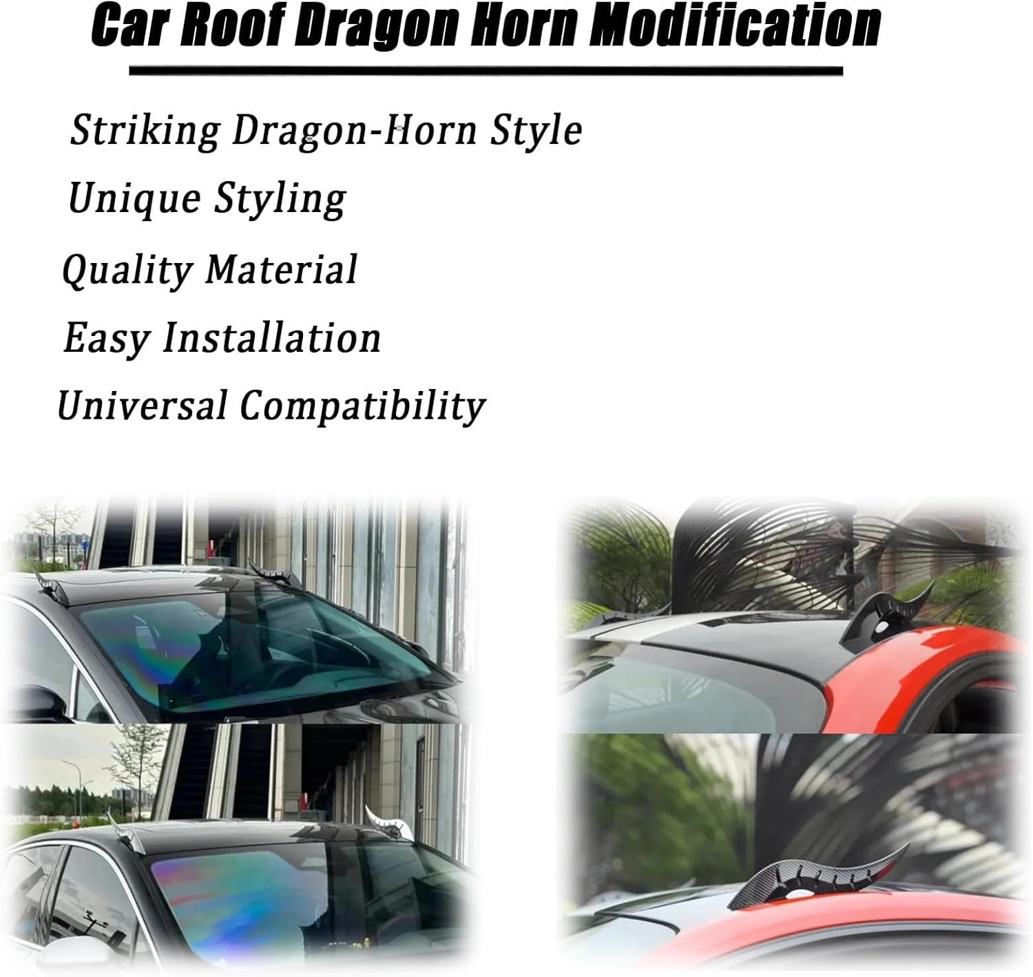 Fashionable Elegant Chic Bold Impressive 3D Dragon Horn Roof Decoration for Cars