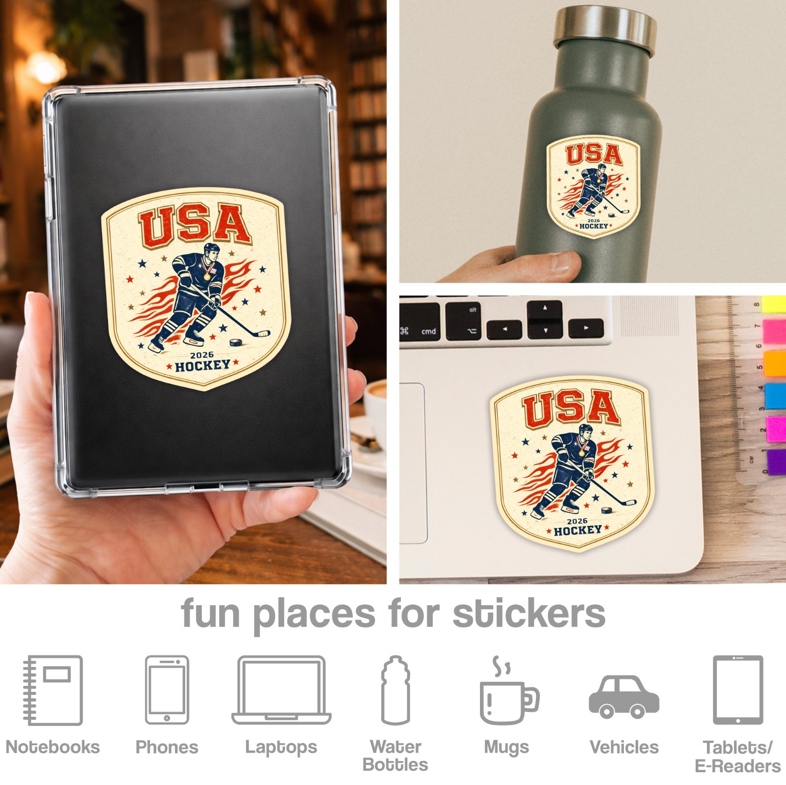 USA Hockey 2026 Gold Medal Sticker Olympic Sticker Decal United States Sticker