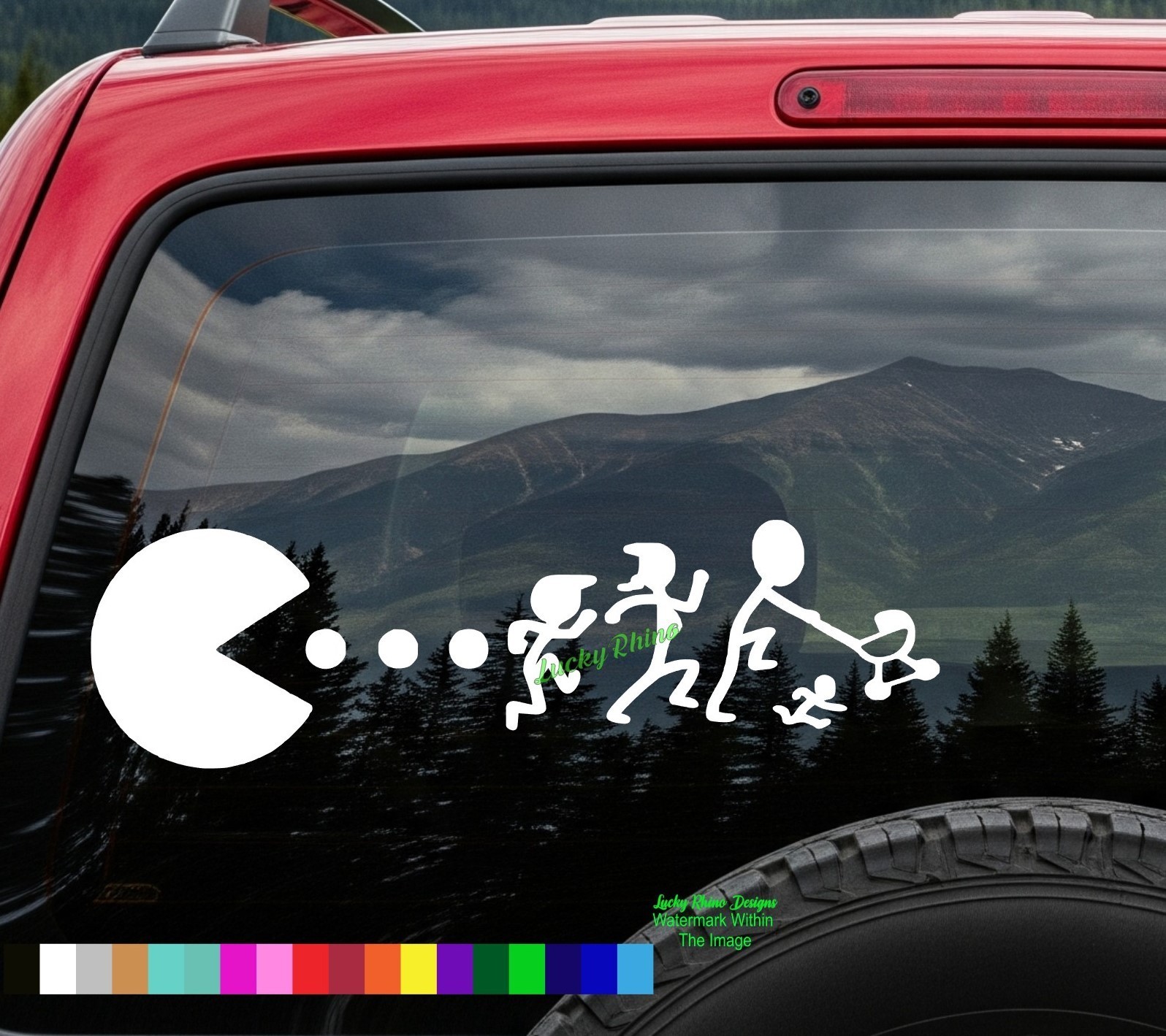 Pac-Man Family Decal Sticker Retro Gaming Car Window Vinyl Funny Bumper JDM