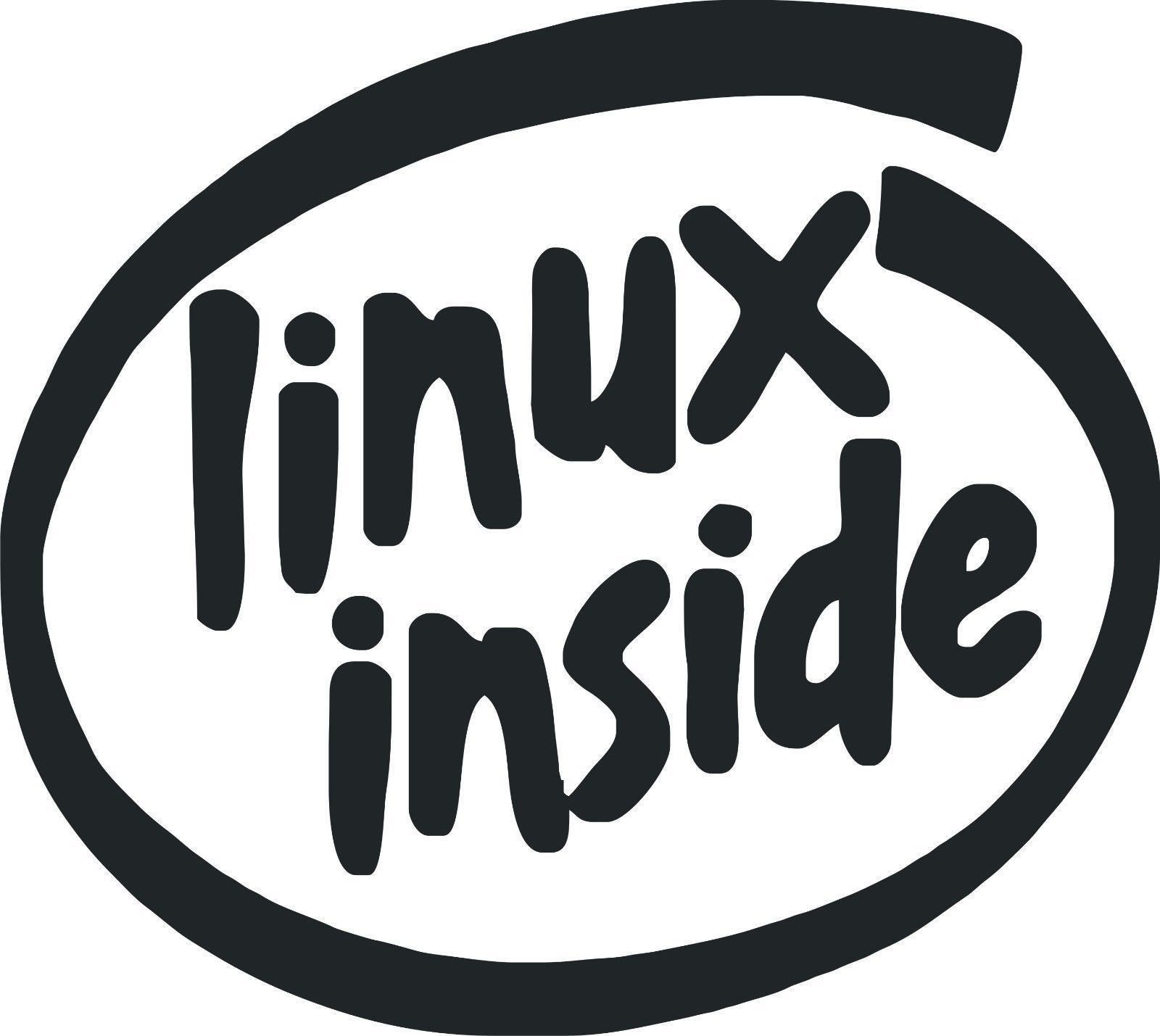 Linux Inside OS Diecut Vinyl Decal Sticker Car Window Wall Truck Windows 10