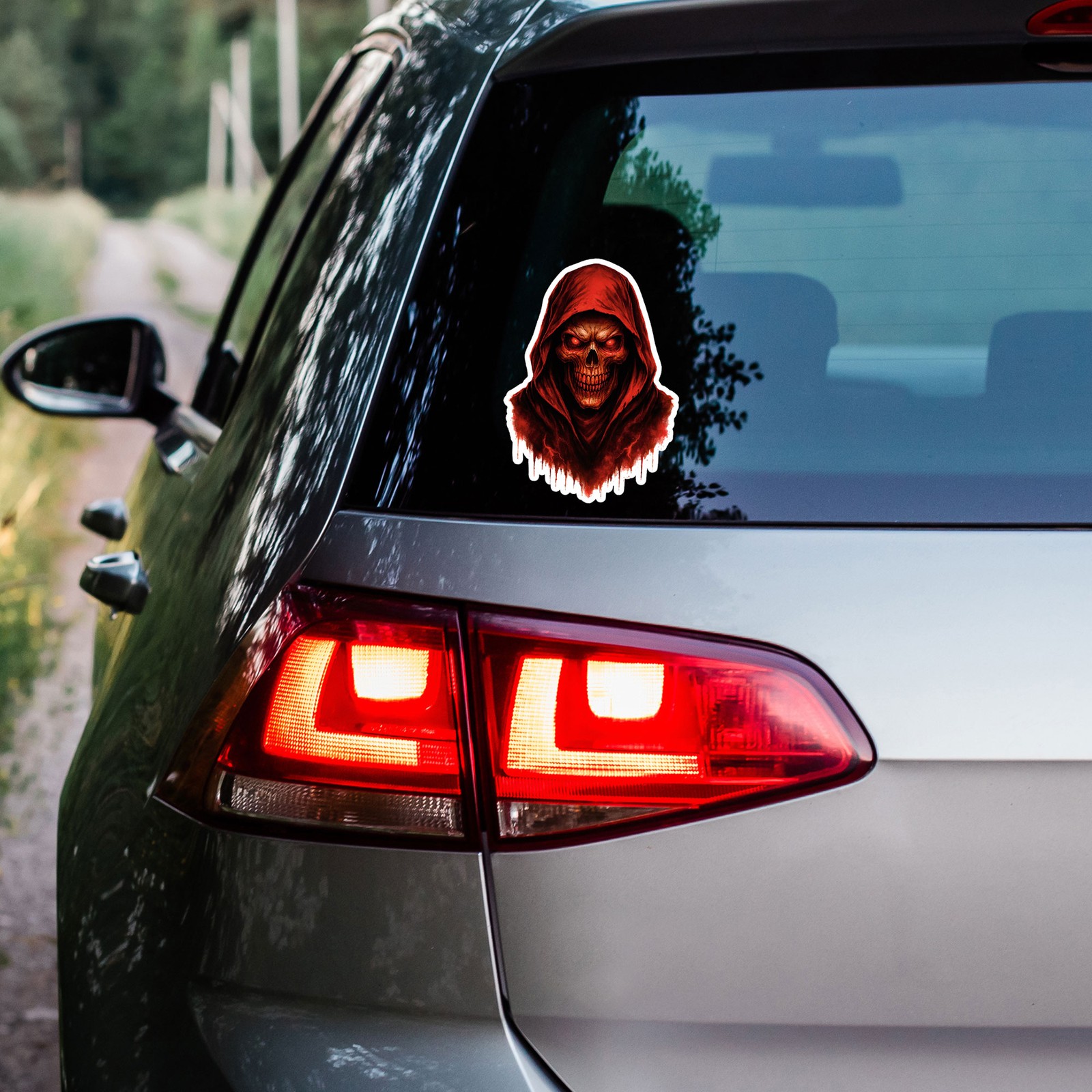 Red Grim Reaper Death – Vinyl Decal Sticker – Car Window Laptop – ebn20000