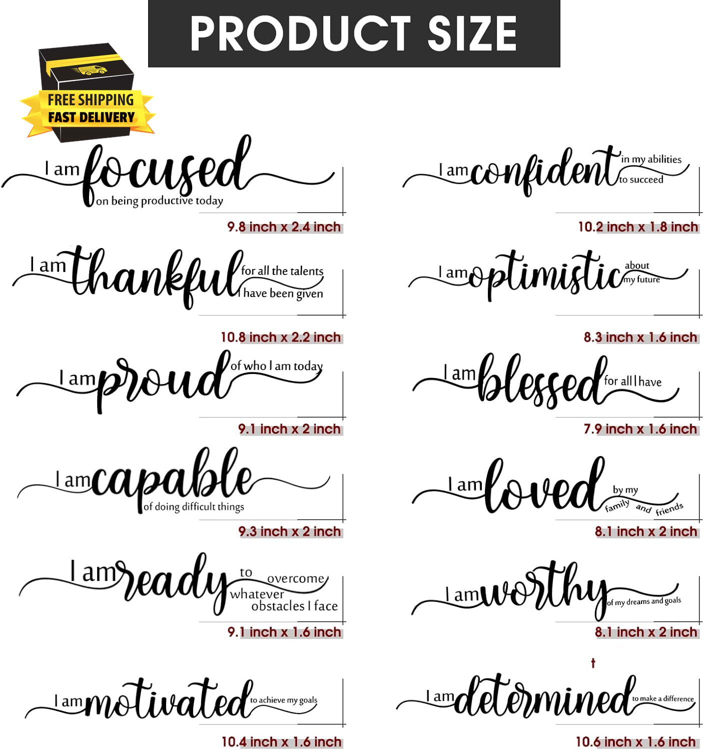 2 Sheets Inspirational Wall Decals Motivational Wall Stickers Black Art Decor Po