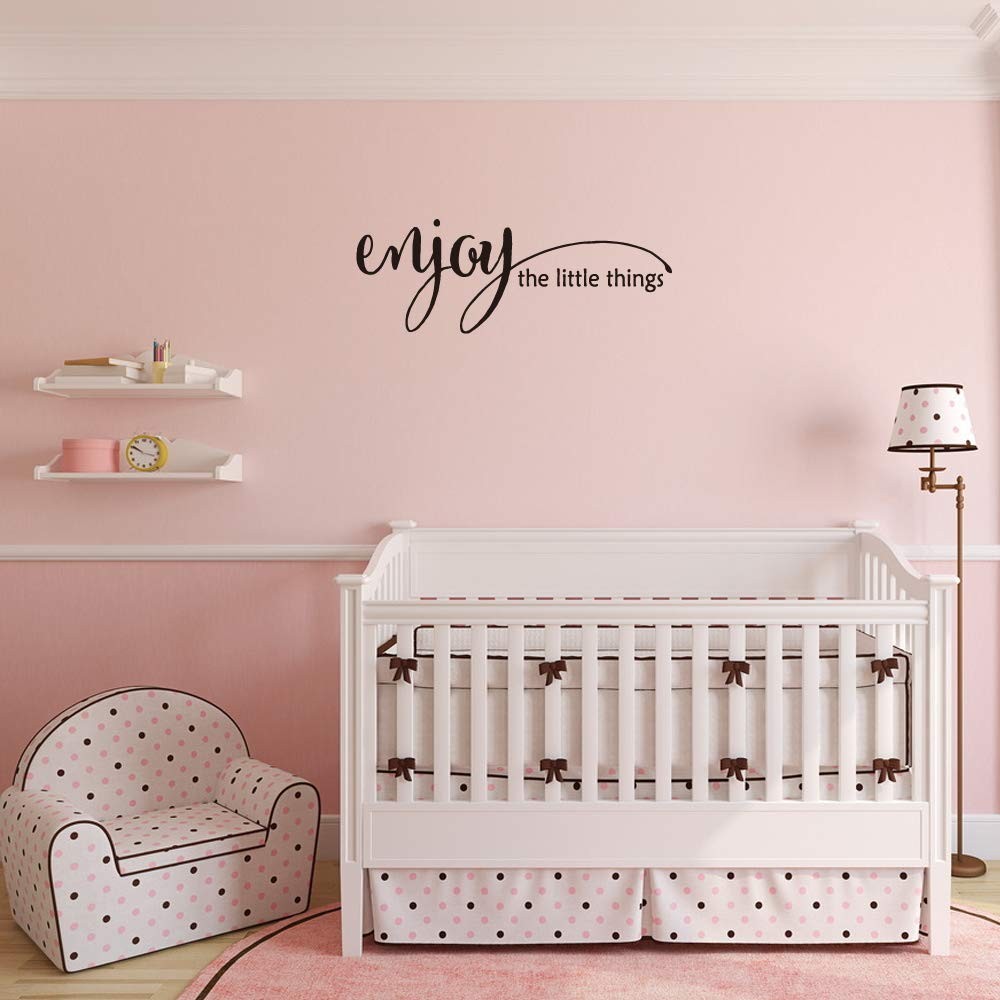 Enjoy the Little Things – Pure Balck Vinyl Wall Decal Quotes Art Letters Hand…