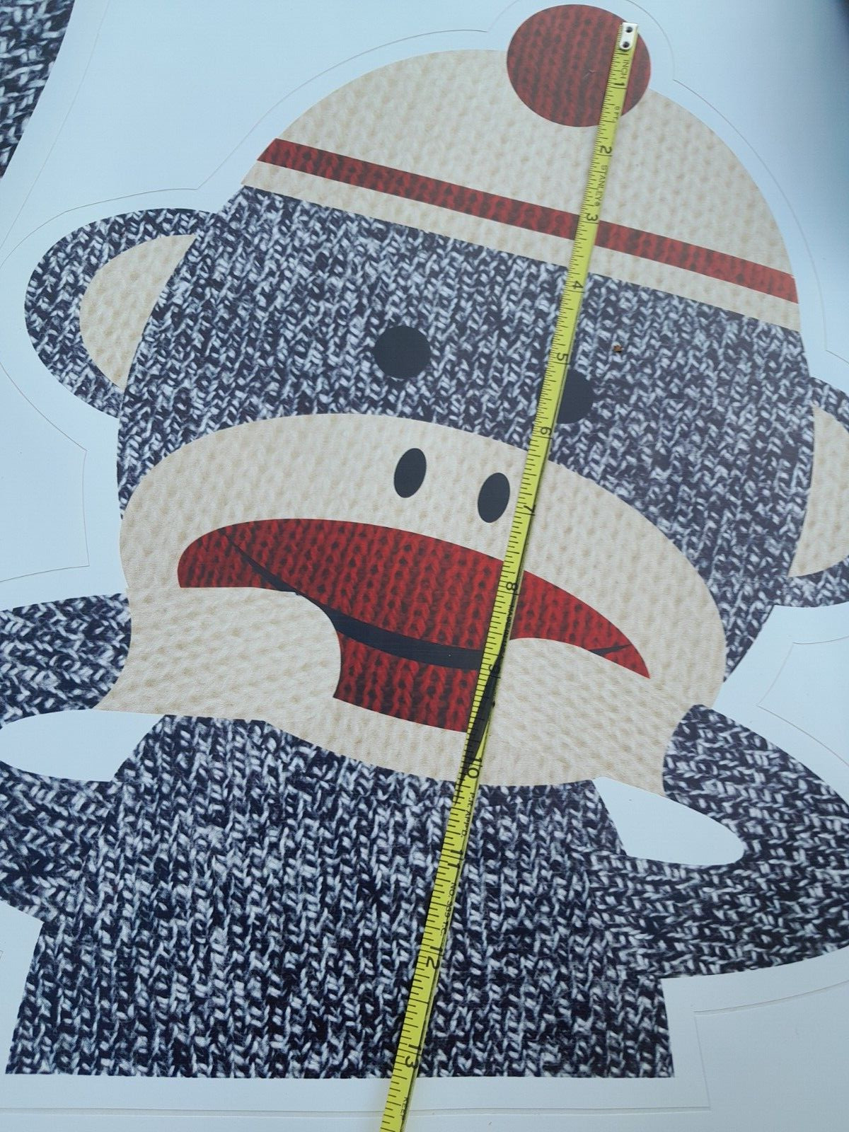 Very Large 51 inch Sock Monkey Vinyl Wall Stickers Open Box unused 51 INCHES!