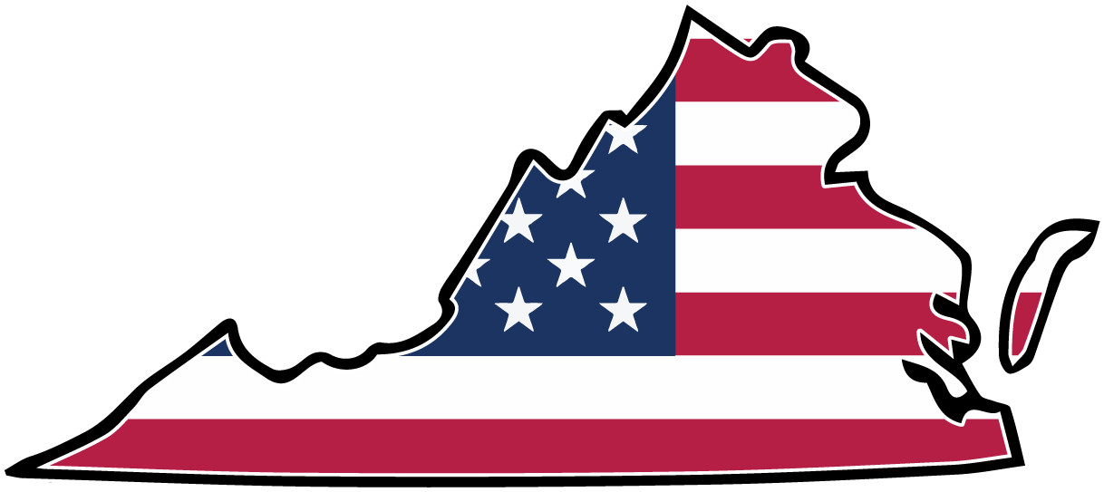 State of Virginia Flag Map Sticker Decal USA Virginia State
