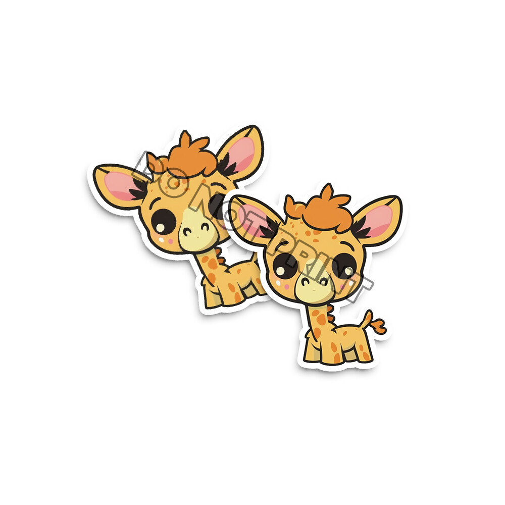 Cute Baby Giraffe Stickers Cute Giraffe Stickers Die Cut Decals M33022 Set of 2