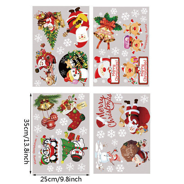 Christmas Santa Claus Reindeer Snowman Clings Wall Decor Window Door Stickers