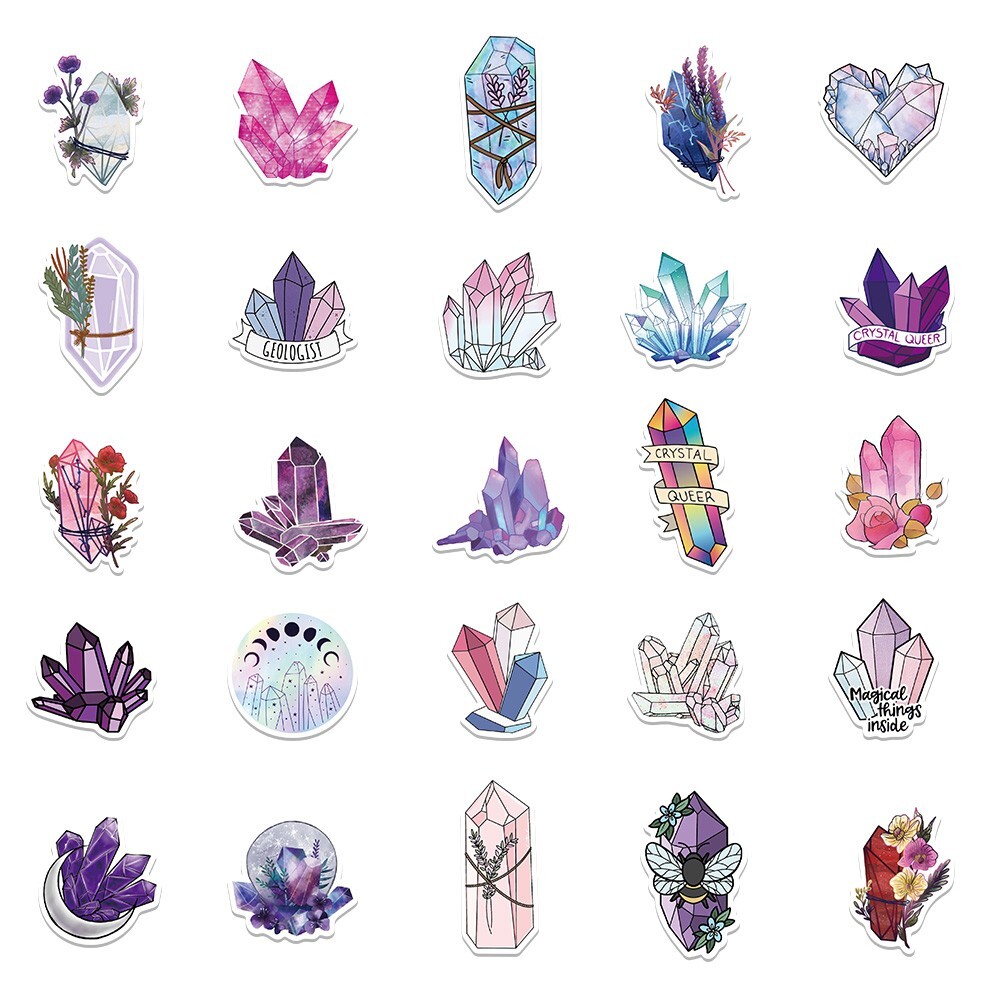 50pcs SPIRITUAL Stickers Pack, Crystal Potion Gothic Stickers, #193
