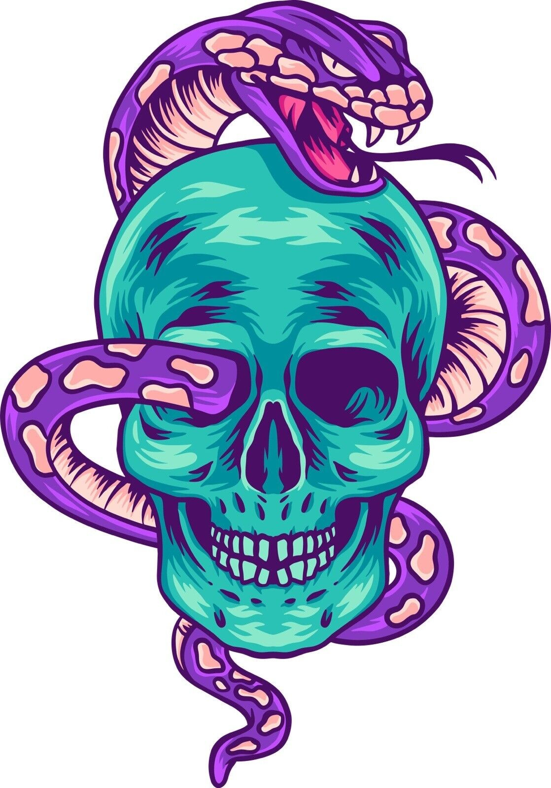 Awesome Skull Snake Sticker Decal