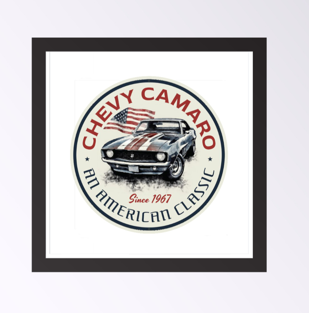 Car Classics "Camaro" – 4" Handcrafted Vinyl Decal Cooler Vehicle Laptop Tumbler