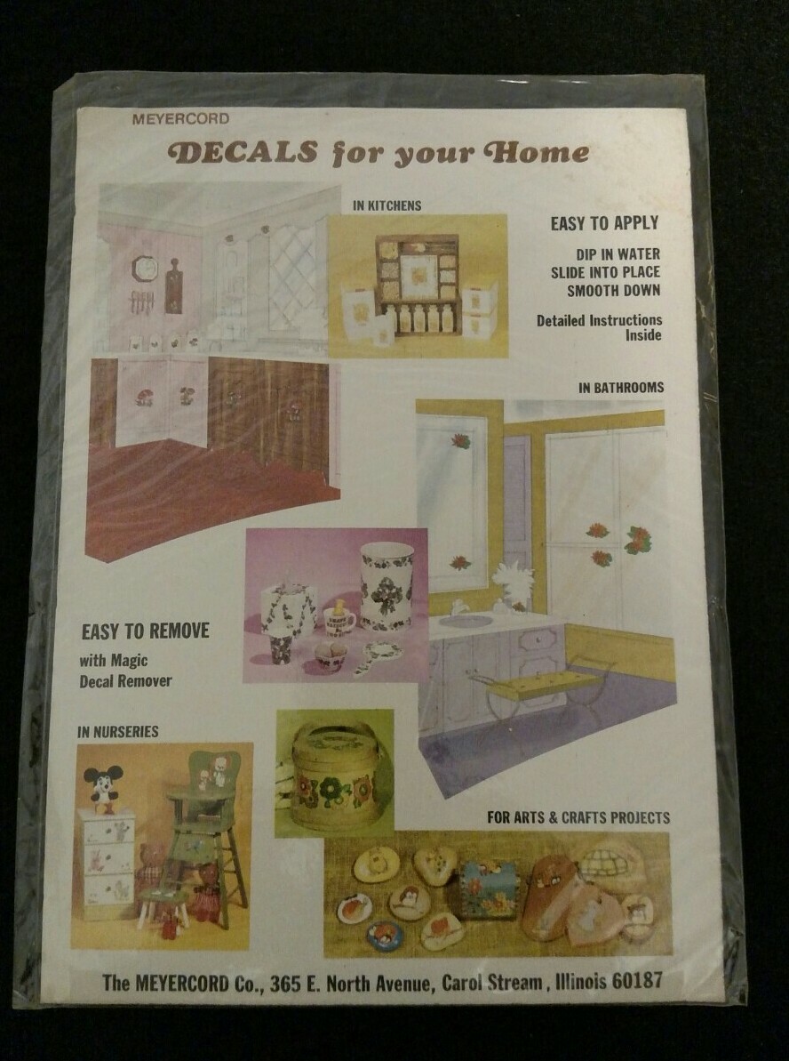 Vintage Meyercord Water Dip Decal Sticker Grannycore Old Lady Bathroom Bath Tub
