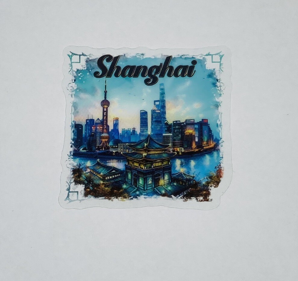 Shanghai China Transparent Sticker Travel City Art Decal Vinyl Souvenir Tc6