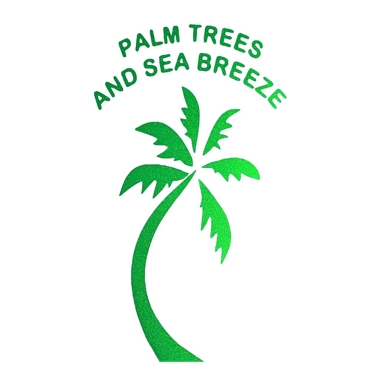 Palm Trees Sea Breeze Car-Window-Door Sticker Decal-3X5.25 inches